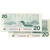 Image 1 : BANK OF CANADA.  $20.00.  1991 Issue.  BC-58a-ii.  Thiessen-Crow.  No. AIA0110110. A Radar note.  Un