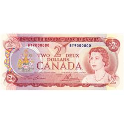 BANK OF CANADA.  $2.00.  1974 Issue.  BC-47a.  No. BY9000000.  PCGS graded Choice AU-50. PPQ.