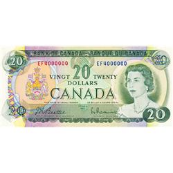 BANK OF CANADA.  $20.00.  1969 Issue.  BC-50a.  No. EF4000000.  PCGS graded Unc-62.  PPQ.