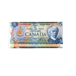 BANK OF CANADA.  $5.00.  1972 Issue.  BC-48b.  No. SK8970999.  PMG graded Extra Fine-40. EPQ.  A cut