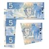 Image 1 : BANK OF CANADA.  A major multiple fold and cutting error.  CH24-iii.  $5.00.  2002 Issue.  BC-62a-i.