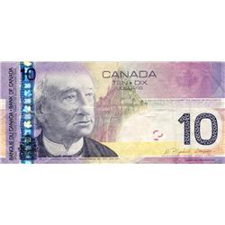 BANK OF CANADA.  A scarce Error note.  A $10.00 note printed on paper intended for the $20.00 notes,