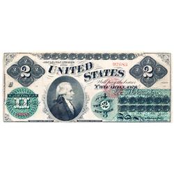 $2.00.  August 1, 1862.  Fr#41.  KL#100.  No. 92683.  Small red seal.  Chittenden-Spinner signatures