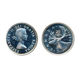 TWENTY-FIVE CENTS.  1953 SS.  Proof-Like with Heavy Cameo contrast.  Some surface marks.
