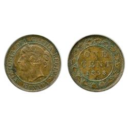 1858.  PCGS graded AU-50.  Brown.