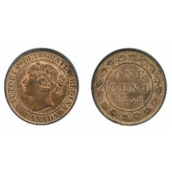 1858.  PCGS graded Mint State-64. Red-Brown.  65% or more remaining red luster.  A choice 'key' date