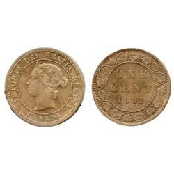 1881-H.  ICCS Mint State-64. Red and golden luster.  70% red.