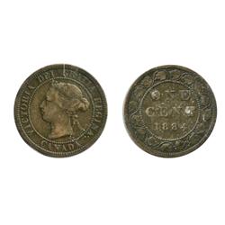 1884. Obverse port. #1.  VG-10.  An example of the rare portrait variety.