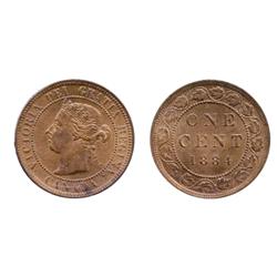 1884. Obverse port. #2.  ICCS Mint State-64. Red-Brown.  75% red luster.