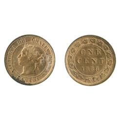 1888.  ICCS Mint State-63. Red.  85% red luster remains.