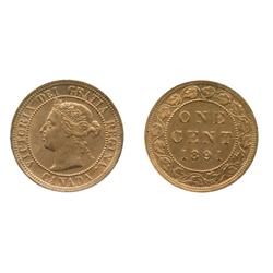 1891. Large Date, Large Leaves. Obverse port. #2.  ICCS Mint State-63. Red, with 85% original red lu