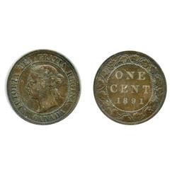 1891. Small Date, Large Leaves. Obverse port. #3.  PCGS graded AU-50.  Brown.