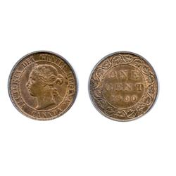 1900. Plain.  PCGS graded Mint State-64. Red-Brown.  40% evenly distributed red luster.