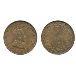 1907-H.  PCI graded Mint State-64. Red-Brown.  40% even red luster.  A correctly graded 'key' date c