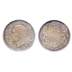 1950. No Design.  ICCS Mint State-63.  Medium heavy toning.