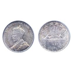 1935.  PCGS graded Mint State-67.  An outstanding Gem, displaying superb light 'P.Q.' rainbow toning