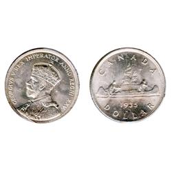 1935.  ICCS Mint State-65.  A fully white and frosty dollar.