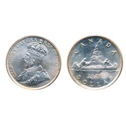 1935.  ICCS Mint State-64.  Fully brilliant.  1936.  ICCS Mint State-62.  Fully brilliant.  Lot of t