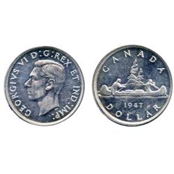 1947. Pointed 7.  Two 'H.P.' variety.  ICCS Mint State-62.  Brilliant.