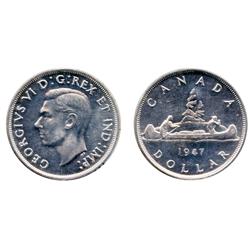 1947. Pointed 7.  Three 'H.P.' variety.  ICCS Mint State-62.  Brilliant.