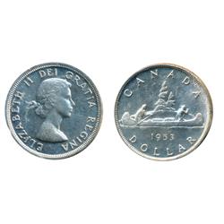 1953. S.F.  ICCS Mint State-65. 'Cameo'.  A brilliant coin, with a light cameo contrast.