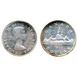 1953. S.F.  NGC graded Mint State-65.  Light golden-amber toning.