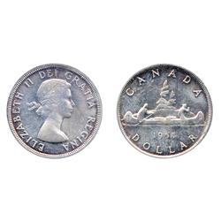 1954. ICCS Mint State-65.  Light, multi-hued 'P.Q.' toning.  A rare Gem.