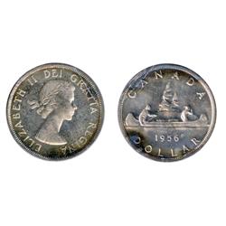 1956.  ICCS Proof-Like-66.  Designated as a 'Heavy Cameo'.  Light to medium heavy golden toning, wit