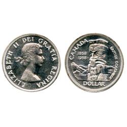 $1.00.  1958.  ICCS Proof-Like-64.  Brilliant;  FIFTY CENTS.  1955.  ICCS Mint State-64.  Brilliant,