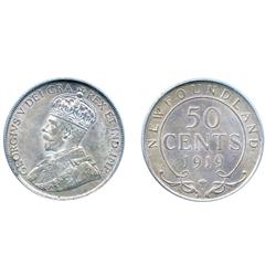 1919-C.  PCGS graded Mint State-64.  A 'Premium Quality' fifty cents piece.  Light russet toning ove