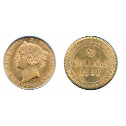 1881.  PCGS graded Mint State-62.  Superb yellow-orange luster.