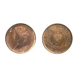 Half Cent.  1861.  ICCS Mint State-64. Red.  90% red luster.  A 'Premium Quality' example and one of