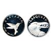 Image 1 : Lasqueti Mint.  1997/2007.  Obv: LASQUETI/1997/2007. Frog.  Rev: CASCADIA. 1/2 oz. .999 Fine. Hummin