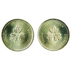 TEST Token.  $1.00.  CH-TT-100.1.  Round Large size.  Three Maple Leaves.  1983.  Counterstamped 'C.