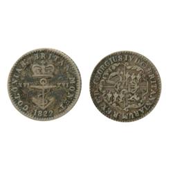 Breton-860.  British Colonies.  Anchor Money.  $1/16.  1822.  ICCS Fine-15.