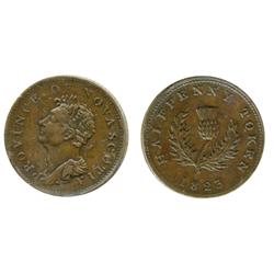 Breton-867.  NS-1A4.  1823.  1/2d.  ICCS Very Fine-30.