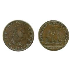 Breton-881.  NS-9.  1814.  Carritt & Alport.  ICCS Very Fine-30. Scratch.