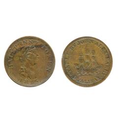 Breton-891.  NS-14A5.  1815. 1/2d.  John Alex Barry.  ICCS Very Fine-30.