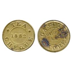 Breton-902.  Gass' Tea Cheque.  ICCS AU-50. (corrosion).