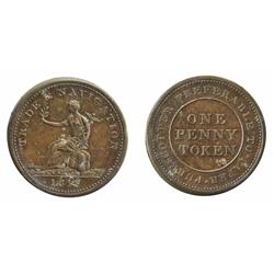 Breton-962.  NS-20A4.  1d.  1813.  Trade & Navigation.  ICCS Extra Fine-45.