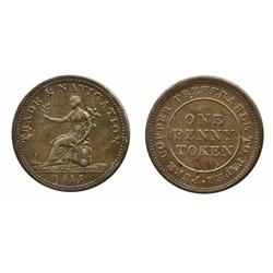 Breton-962.  NS-20A.  1d.  Trade & Navigation.  1813.  ICCS Extra Fine-45.