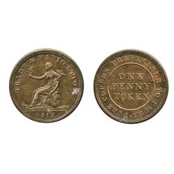 Breton-962.  NS-20A.  1d.  1813. Trade & Navigation.  ICCS Mint State-60.