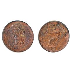 Breton-967.  NS-22.  Pure Copper Preferable to Paper.  Mint State-63.  50% red luster.