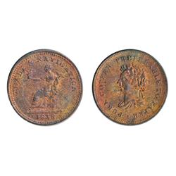 Breton-967.  NS-22.  Pure Copper Preferable to Paper.  Mint State-63.  50% red luster.