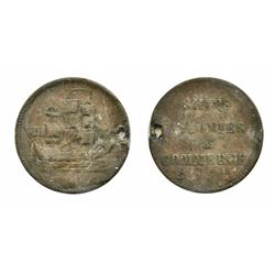 Breton-997. Lees-21. Ships, Colonies & Commerce.  ICCS Very Good-8. Bent & holed.