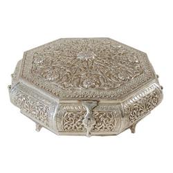 Octagon shape  Jewelry Box - Hand Made Sterling Silver Octagon shape Jewelry Box/ Utility Box - 30 O
