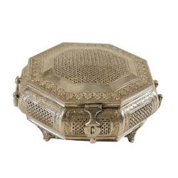 Octagon shape  Jewelry Box - Hand Made Sterling Silver Octagon shape Jewelry Box/ Utility Box - 32 O