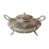 Image 1 : Filigree Round Pot with Handles and stand shape Jewelry Box - Hand Made Sterling Silver Round shape