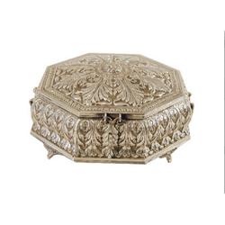 Octagon  Jewelry Box - Hand Made Heavily Decorated  Sterling Silver Jewelry Box/ Utility Box - 29 Oz
