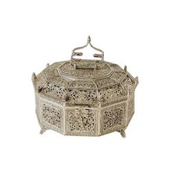 Jewelry Box - Hand Made Heavily Decorated  Sterling Silver Jewelry Box/ Utility Box – 42 Oz (1300 Gr